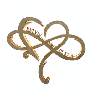 Personalized Infinity heartwood lamp (2x2) Feet's