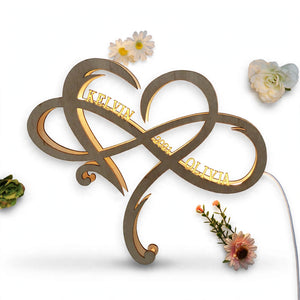 Personalized Infinity heartwood lamp (2x2) Feet's