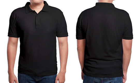 Men's Black Polo T-Shirt 100% Cotton Simple and Stylish