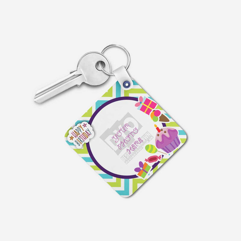 Happy Birthday Gift Personalized Wooden Key chain (KC-MDF-HBD-03)
