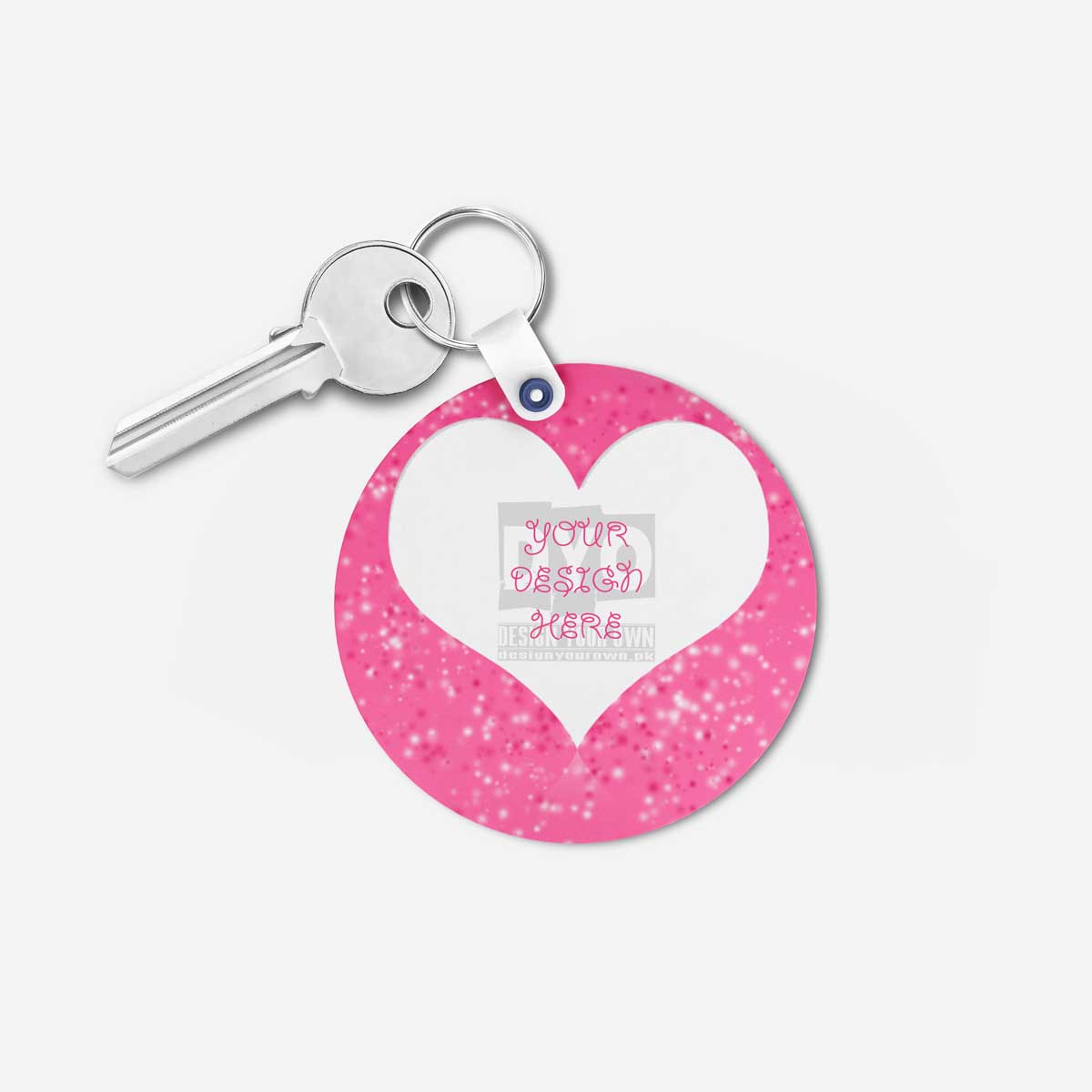 Valentines Day Gift Personalized Wooden Round Key Chain (KC-MDF-VAL-02-R)