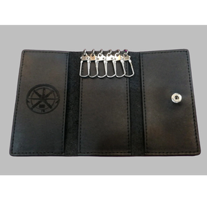 Customized Picture / Name / Text Engraved Leather Multi Keyrings Holder – Genuine Leather 6 Hooks Wallet