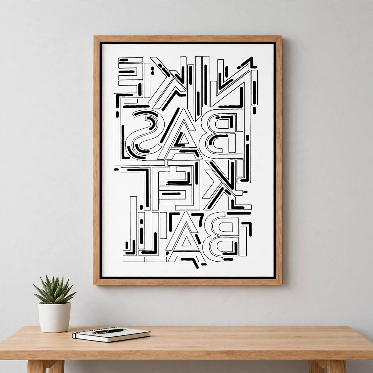 Personalized Lasani Wood Wall Frame with Borders – 2x1.6 Feet Custom Print | Pakistan