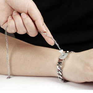 Couple Lock Bracelet and Key Necklace