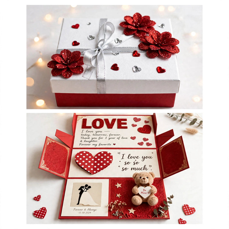 LOVE Explosion Box - Surprise Gift for Anniversary, Birthday &amp; Valentine's