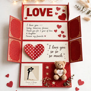 LOVE Explosion Box - Surprise Gift for Anniversary, Birthday &amp; Valentine's