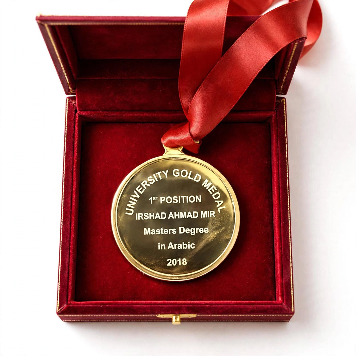 Personalized Gold Medal with Ribbon – Custom School, Graduation & Achievement Award | Pakistan