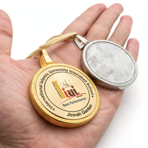 Personalized Gold Medal with Ribbon 2.25 Inch – Custom School Achievement Award | Pakistan
