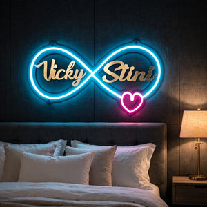 Customized Acrylic LED Neon Wall Frame - 12x6 Inches
