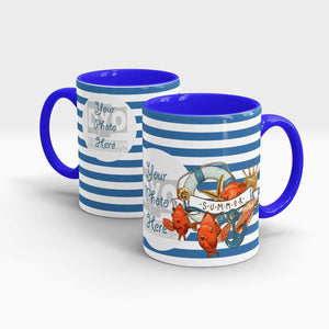 BLUE STRIPES SUMMER CUSTOM GIFT MUG