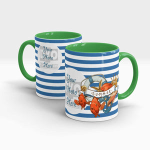 BLUE STRIPES SUMMER CUSTOM GIFT MUG