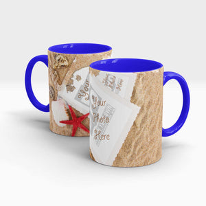 Sand and Sea Shells Personalized Coffee Mug
