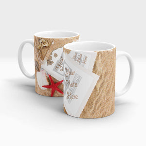 Sand and Sea Shells Personalized Coffee Mug