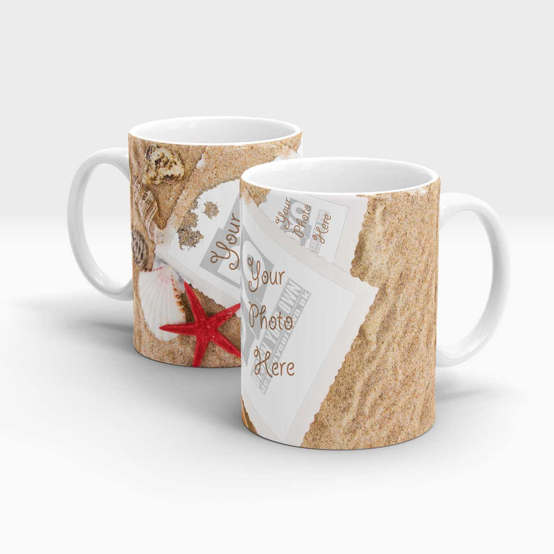 Sand and Sea Shells Personalized Coffee Mug