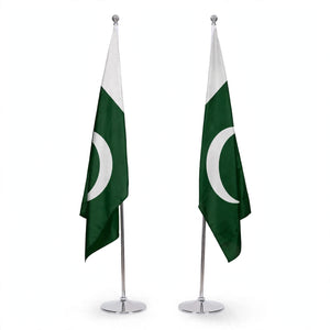 Customized Floor Flag with Stand – Double Flag | Indoor Standing National Flags with Premium Pole