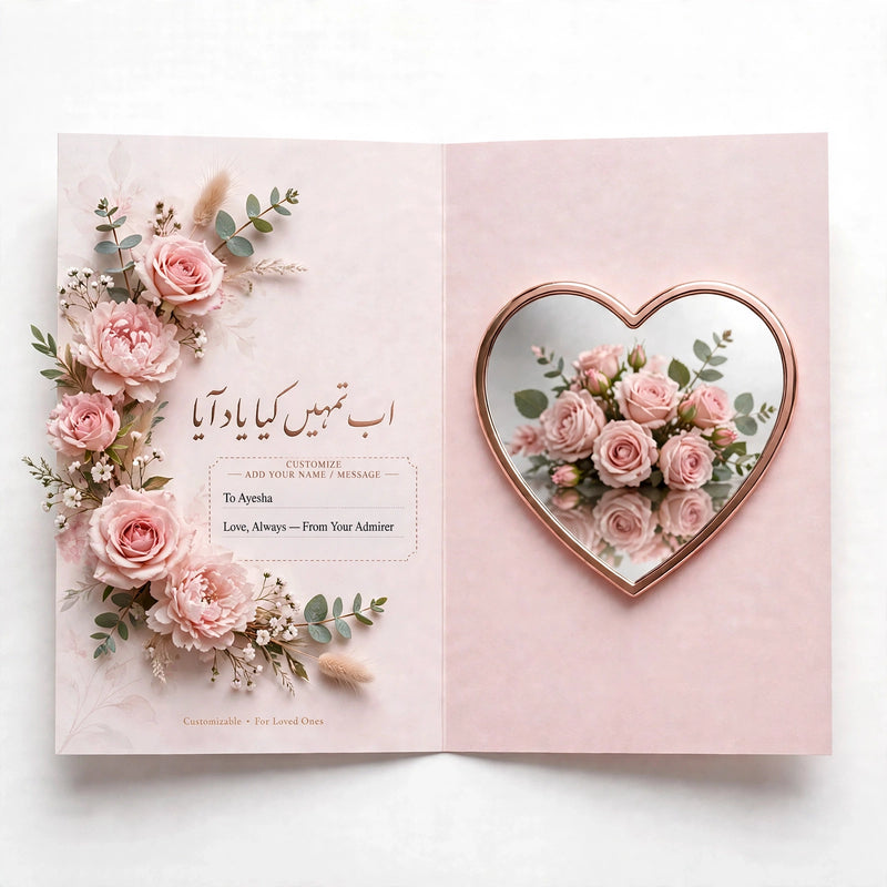 Customiseable Mirror And Greeting Card For Loved Ones