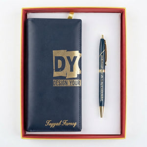Personalized Black Long Wallet & Pen Gift Set with Gift Box – Custom Name | Pakistan