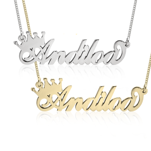 Personalized Crown Name Necklace
