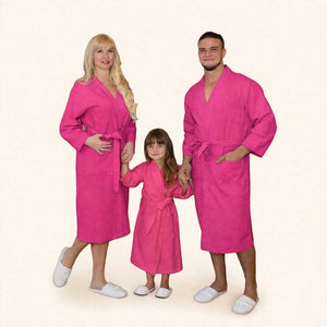 Customized Embroidered Name Bathrobe Set for Family – Men, Women & Kid – Personalized Pack of 3