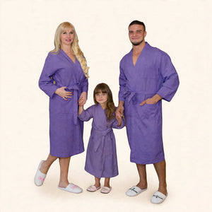 Customized Embroidered Name Bathrobe Set for Family – Men, Women & Kid – Personalized Pack of 3