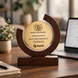 Personalized Acrylic Circle Shield Trophy – 5x7 / 6x8 | Custom Logo & Award Pakistan