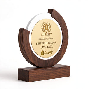 Personalized Acrylic Circle Shield Trophy – 5x7 / 6x8 | Custom Logo & Award Pakistan