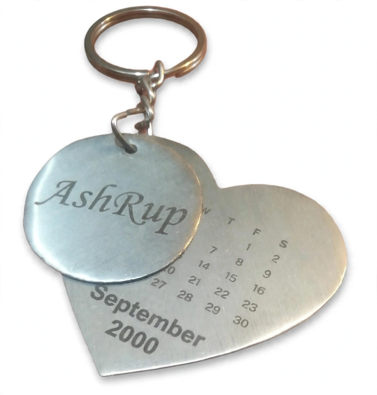 Customized Solid Metal Engraved Keychain – Personalized Name & Message Key Ring