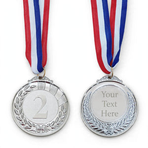 Personalized Silver Medal with Ribbon – Custom Achievement & Award Medal | Pakistan