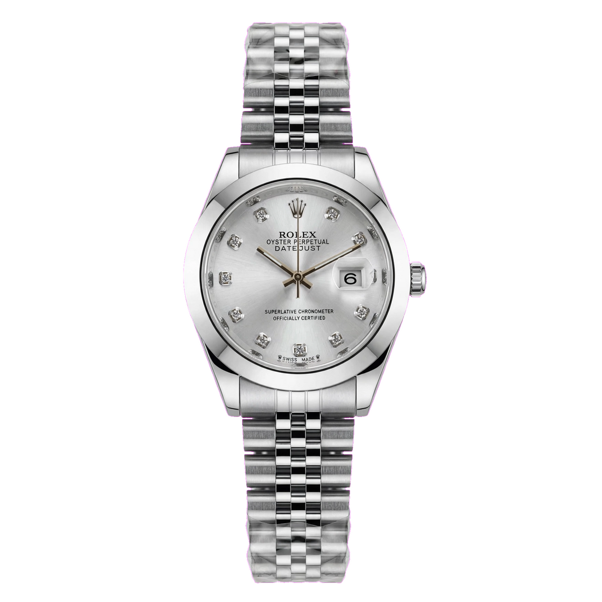 Silver Frost Luxury White Diamond Dial Silver Chain Watch with Gift Box