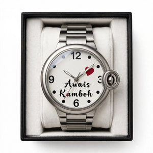 Customized Name Watch for Boyfriend & Husband – Silver Metal Chain