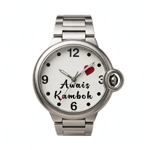 Customized Name Watch for Boyfriend & Husband – Silver Metal Chain