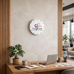Personalized White Acrylic Wall Clock 30x30 – Custom Name & Design | Home Decor Pakistan