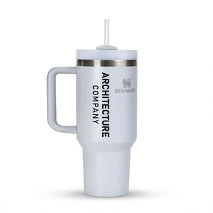 Customized Tumbler with Straw - White