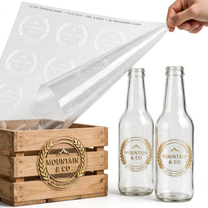Design Your Own Brand Logo Name Text Transferable Transparent 3D UV DTF Print Sheet - 12x12 inches