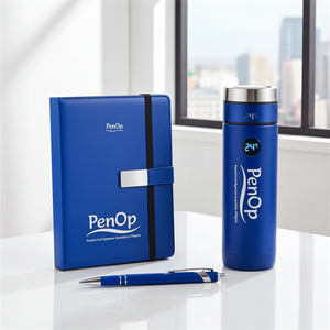 Customized Diary, Metal Pen & Smart LED Bottle Gift Set