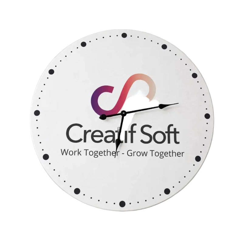 Personalized White Acrylic Wall Clock 30x30 – Custom Name & Design | Home Decor Pakistan