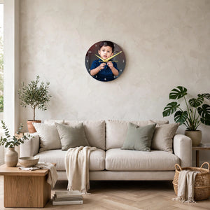 Personalized UV Printed Wall Clock 12x12 Inches – Custom Name & Design | Pakistan