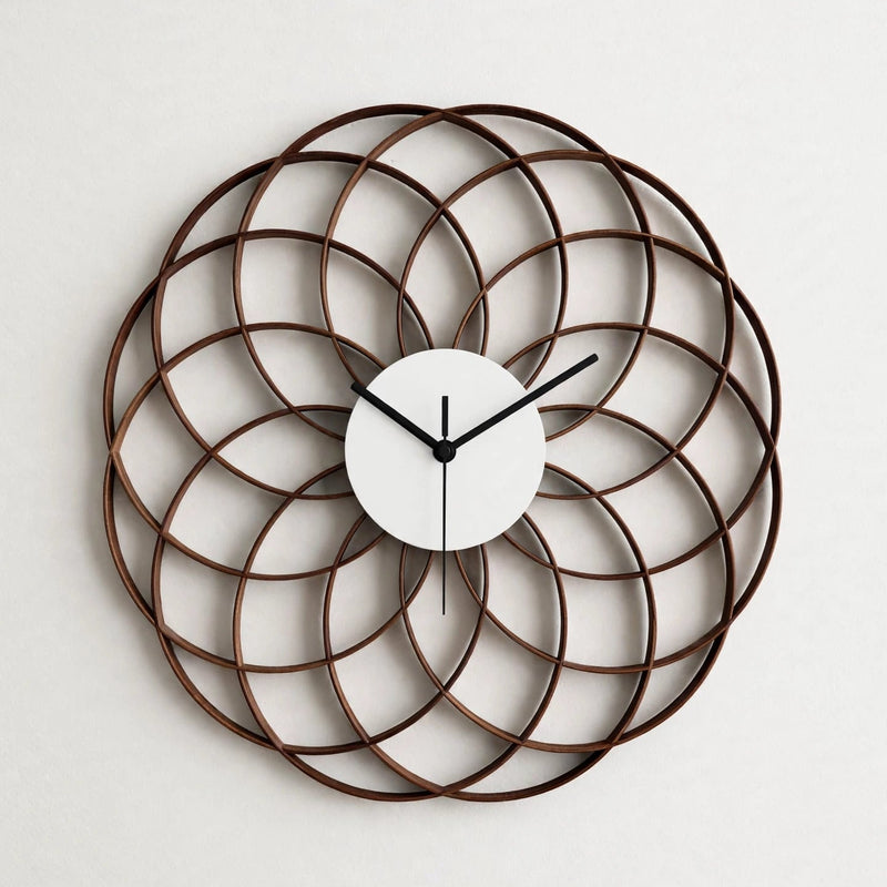 Custom Flower Design Acrylic Wall Clock