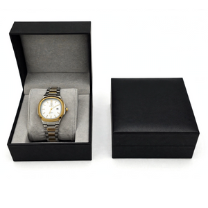 MAYAPO Luxury White Dial Watch for Men – Two-Tone Stainless Steel Quartz with Date | Premium Gift Box