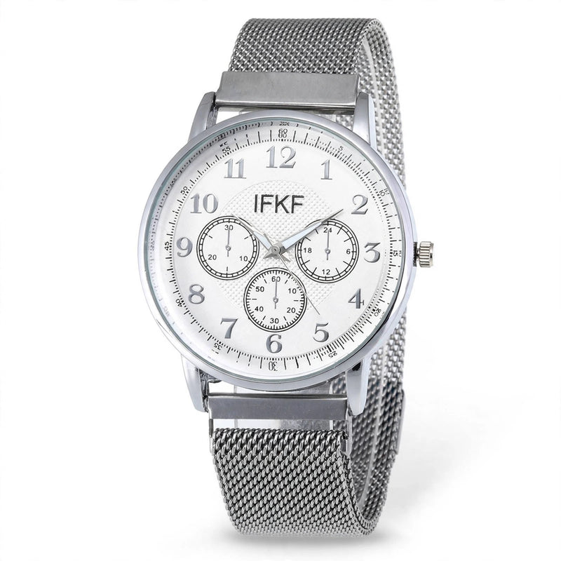 Silver Metal Chain Magnetic Hand Watch for Men – Premium Style | Gift Pakistan