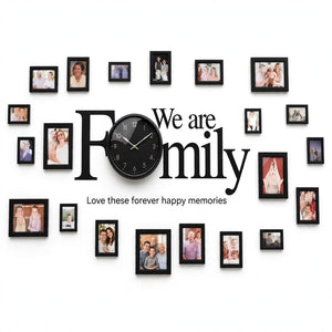 Personalized Family Photo Frame Wall Clock – Custom Name & Photo | Home Decor Pakistan