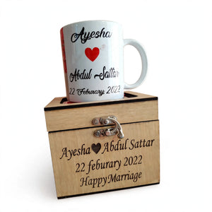 Personalized Mug with Custom Engraved Wooden Gift Box – Custom Name | Design Your Own Pakistan