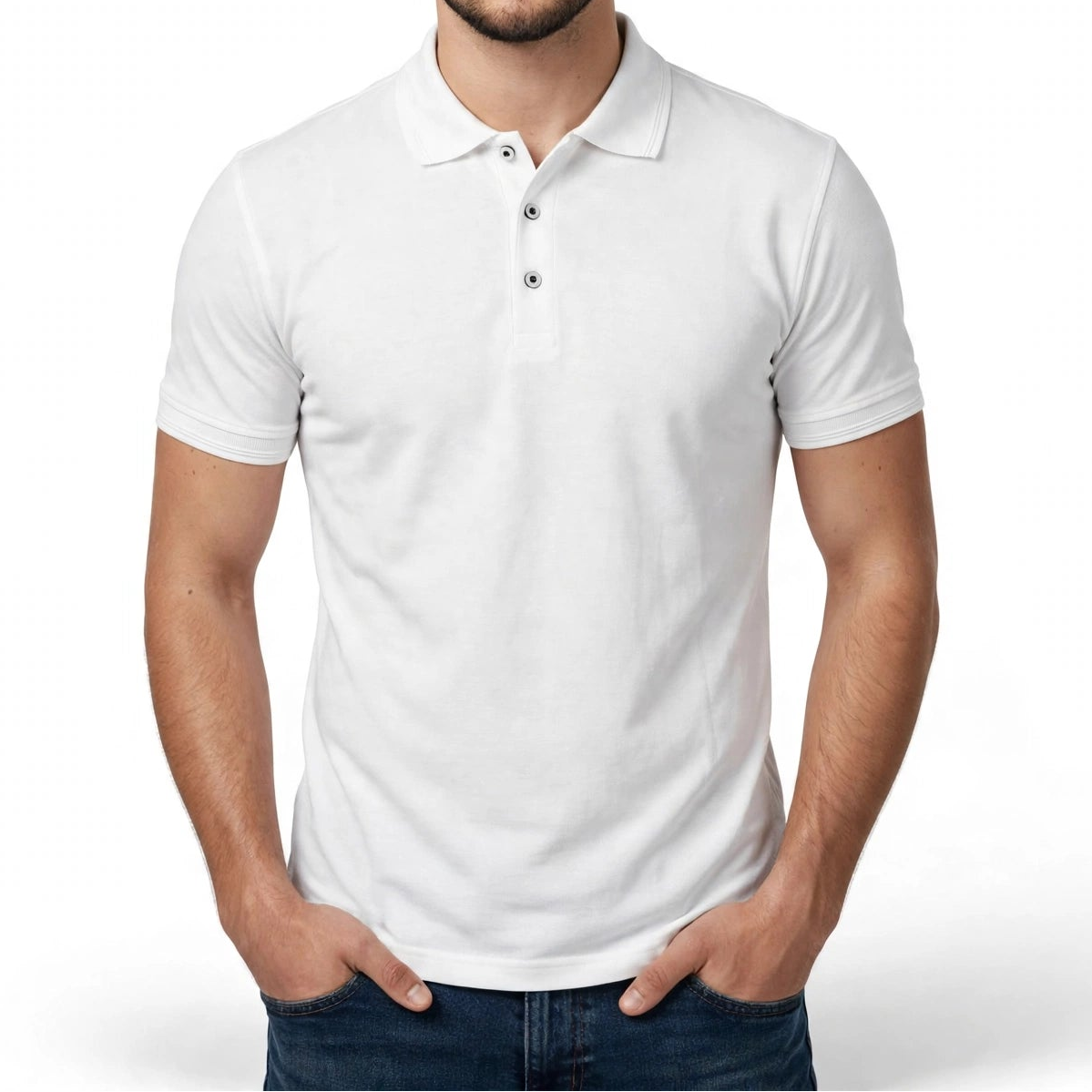Custom White Polo T-Shirt for Men – Personalized Name & Logo | Pakistan