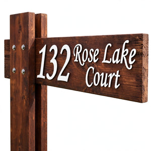 Personalized Solid Wooden Outdoor Name Plate with Wood Stand – Custom | Pakistan