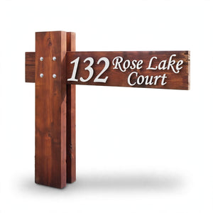 Personalized Solid Wooden Outdoor Name Plate with Wood Stand – Custom | Pakistan