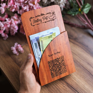 Customized Engraved Solid Wooden Bill Folder - 5x7