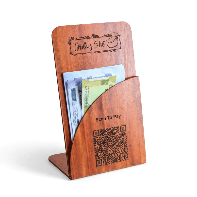 Customized Engraved Solid Wooden Bill Folder - 5x7