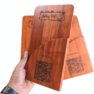 Customized Engraved Solid Wooden Bill Folder - 5x7