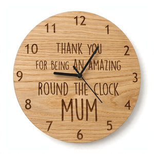 Personalized Wooden Round Wall Clock – Non-Ticking Battery Operated | Home Decor Pakistan