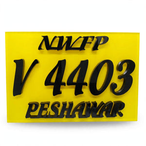 Personalized Any Bike Number Plate Acrylic Customized With Any Text - Font And Back